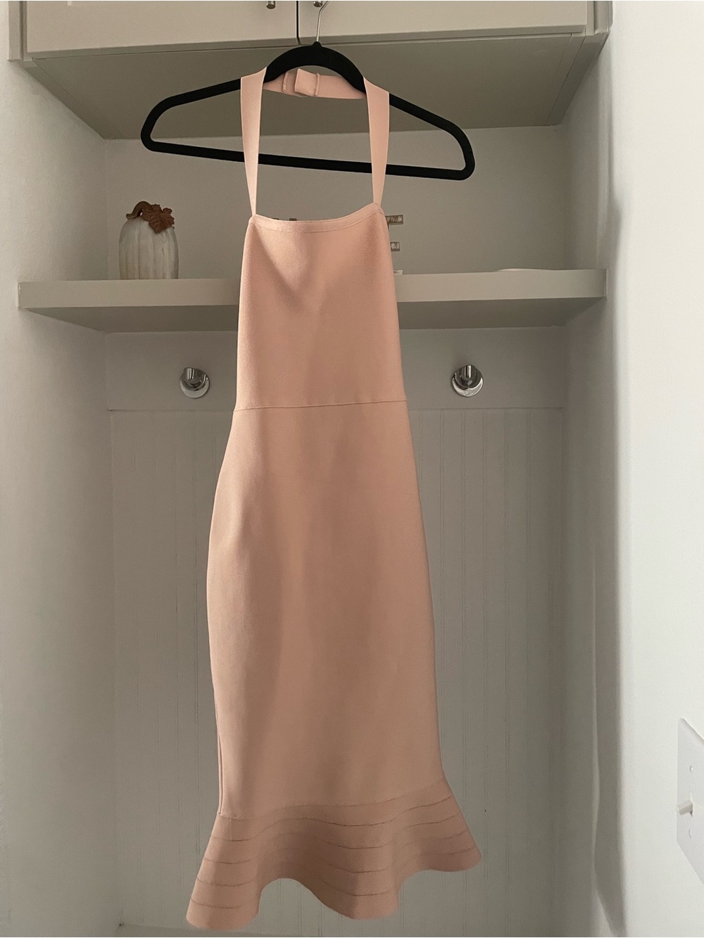 bebe Pale Pink Halter Midi Dress